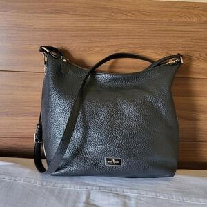 Kate Spade Black Hobo Bag with Pebbled Leather